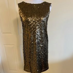 Oak + Fort sequin party dress with scoop back